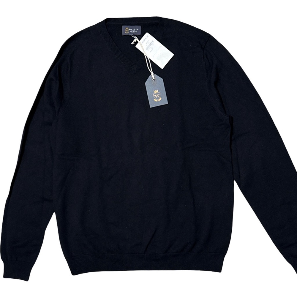 NWT Wallin & Bros. V-Neck Sweater - Black - Large